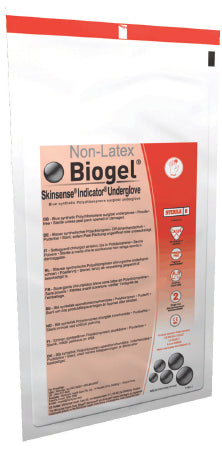 Molnlycke Biogel Skinsense Indicator Underglove Surgical Glove Size 9 Sterile Polyisoprene Standard Cuff Length Smooth Blue Not Chemo Approved - 40690