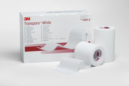 3M Transpore White - Medical Tape Bi-directional Tear Plastic 1/2 Inch X 10 Yard White NonSterile - 1534-0