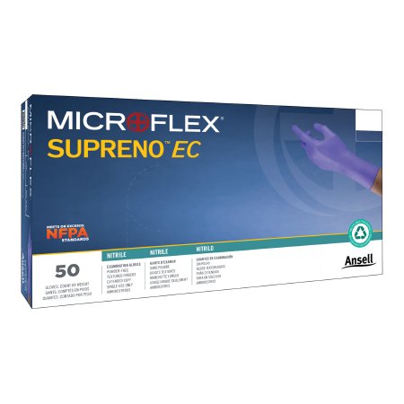 Supreno EC - Exam Glove X-Large NonSterile Nitrile Extended Cuff Length Textured Fingertips Blue Chemo Tested - SEC-375-XL