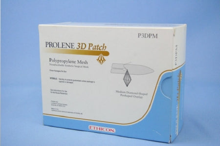 J & J Healthcare Systems Prolene 3D Patch Hernia Repair Mesh Nonabsorbable Polypropylene Monofilament 1-37/100 X 2-63/100 X 4-3/4 Inch Preshaped Overlay Style - P3DP