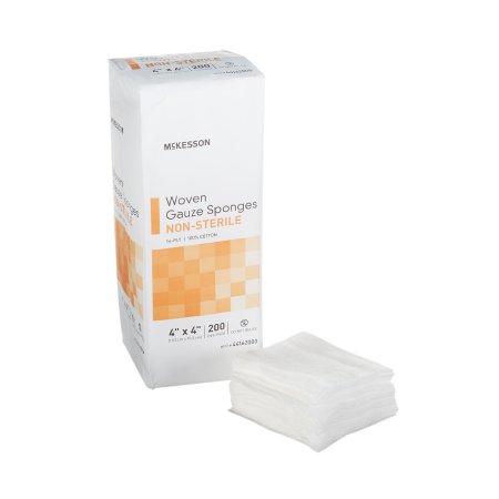 McKesson - Gauze Sponge Cotton 16-Ply 4 X 4 Inch Square NonSterile - 44162000