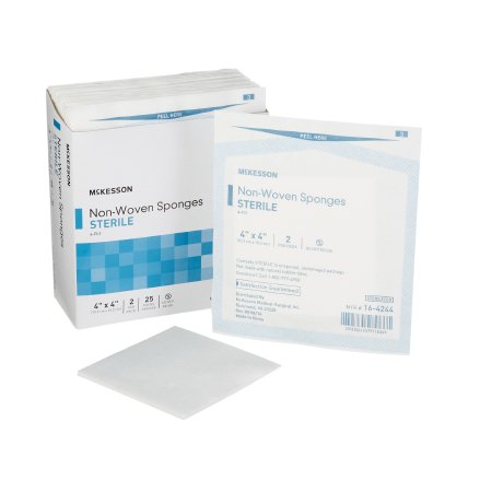 McKesson - Nonwoven Sponge Polyester / Rayon 4-Ply 4 X 4 Inch Square Sterile - 16-4244