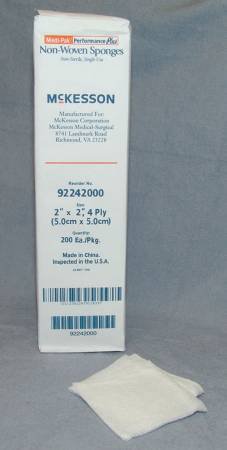McKesson McKesson NonWoven Sponge Polyester / Rayon 4-Ply 2 X 2 Inch Square NonSterile - 92242000