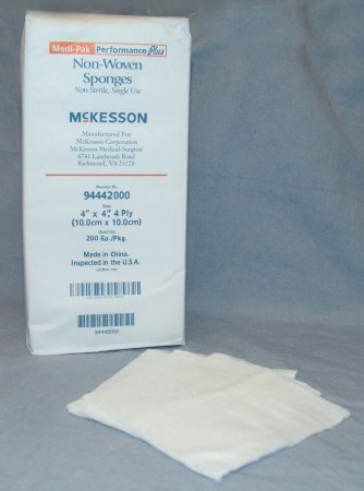 McKesson McKesson NonWoven Sponge Polyester / Rayon 4-Ply 4 X 4 Inch Square NonSterile - 94442000