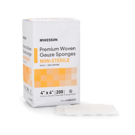 McKesson McKesson Gauze Sponge Woven Cotton 8-Ply 4 X 4 Inch Square NonSterile - 44802000
