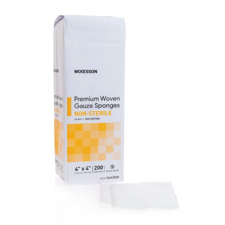 McKesson McKesson Gauze Sponge Woven Cotton 16-Ply 4 X 4 Inch Square NonSterile - 16442000