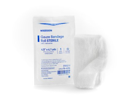 McKesson McKesson Fluff Bandage Roll Cotton 6-Ply 4-1/2 Inch X 4-1/10 Yard Roll Shape Sterile - 16-4264