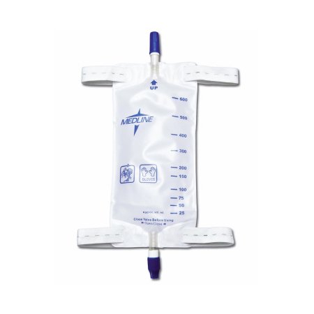Medline - Urinary Leg Bag Anti-Reflux Valve Sterile Fluid Path 600 mL - DYND12574