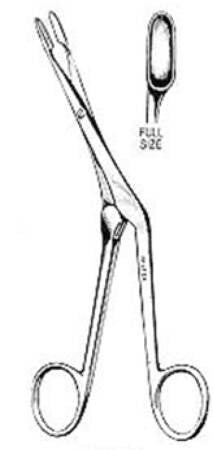 Miltex Miltex Septum Forceps Knight 6-3/4 Inch OR Grade Stainless Steel (German) NonSterile NonLocking Finger Ring Handle Angled Oval Cup Tips - 20-522