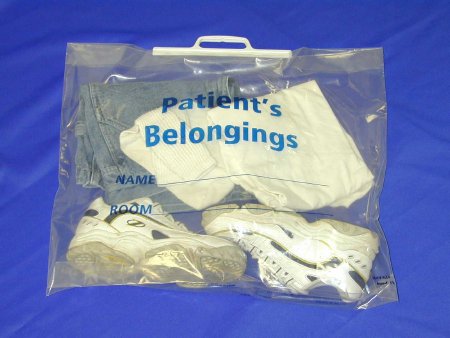 McKesson McKesson Patient Belongings Bag 3 X 19 X 22 Inch Polyethylene Snap Closure Clear - 30461100