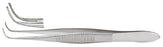 Miltex - Eye Dressing Forceps Takahashi 4 Inch Length OR Grade German Stainless Steel NonSterile NonLocking Thumb Handle Full Curved Serrated Tips - 18-783