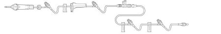 Baxter Administration Set 10 Drops / mL Drip Rate 124 Inch 4 Ports - 2C6255