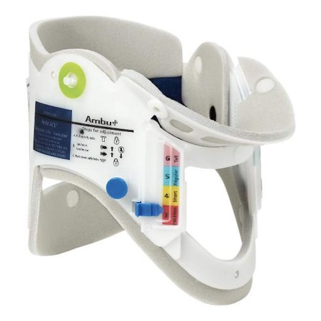 Ambu Perfit ACE - Extrication Cervical Collar with Headwedge Preformed Adult One Size Fits Most One-Piece / Trachea Opening Adjustable Height Adjustable Neck Circumference - 000281151