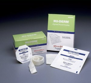 Systagenix Wound Management Nu-Derm Alginate Dressing 4 X 4 Inch Square High G (Guluronic Acid) Alginate / Carboxymethylcellulose (CMC) Fiber Sterile - AWD404