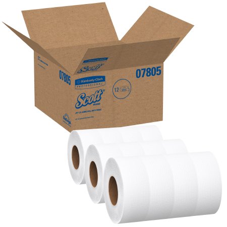 Kimberly Clark Scott JRT Jr. Toilet Tissue White 2-Ply Jumbo Size Cored Roll Continuous Sheet 3.55 Inch X 1000 Foot - 7805