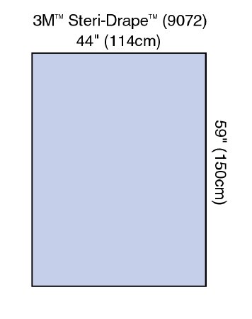 3M Steri-Drape - General Purpose Drape Drape Sheet / Back Table Cover 44 W X 59 L Inch Sterile - 9072