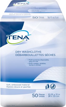 SCA Personal Care Tena Washcloth 10 X 13-1/4 Inch White Disposable - 74499
