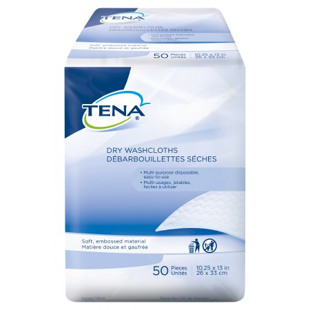 TENA ProSkin Dry - Washcloth 10-1/4 X 13 Inch White Disposable - 74499
