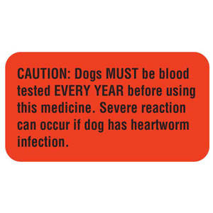 Tabbies Medication Instruction Labels, "Fluorescent Red" - 1-5/8"W x 7/8"H, 560 per Roll -V-AN236