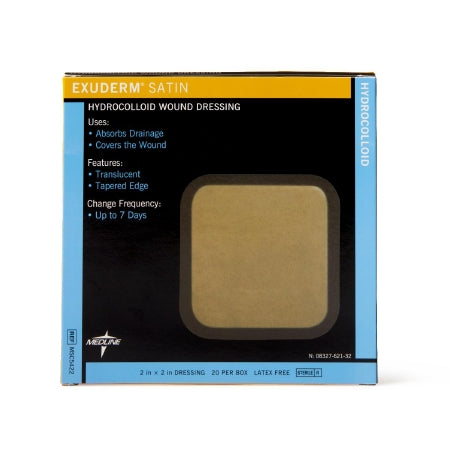 Exuderm Satin - Hydrocolloid Dressing 2 X 2 Inch Square Sterile - Medline - MSC5422