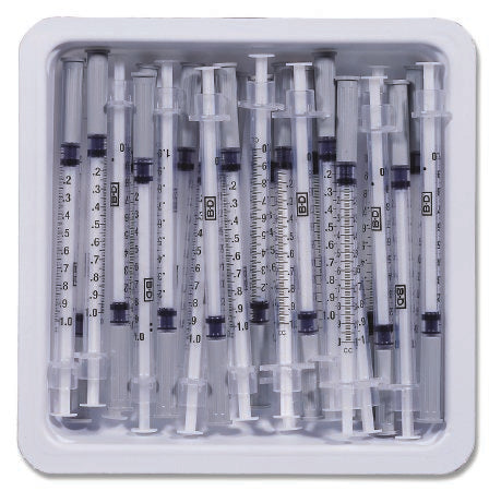 Becton Dickinson PrecisionGlide Allergy Tray 1 mL 26 Gauge 3/8 Inch Attached Needle Without Safety - 305539