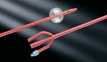 Bardex I.C. - Foley Catheter 3-Way Standard Tip 30 cc Balloon 20 Fr. Red Rubber - 1853SI20