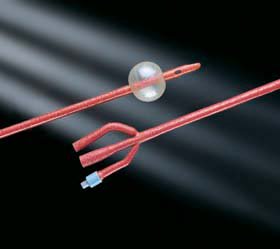 Bard - Foley Catheter 3-Way Standard Tip 30 cc Balloon 20 Fr. Red Rubber - 1857SI20