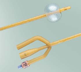 Bard - Foley Catheter 3-Way Standard Tip 30 cc Balloon 24 Fr. Red Rubber - 1857SI24