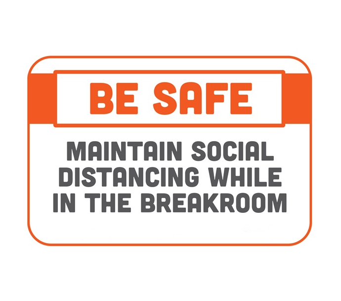 BeSafe Messaging Commercial Wall Decals - Orange & White, 6" x 9", Pack of 3 
