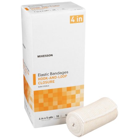 McKesson - Elastic Bandage 4 Inch X 5 Yard Standard Compression Hook and Loop Closure Tan NonSterile - 16-1033-4