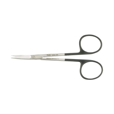 Miltex SuperCut - Iris Scissors 4-1/2 Inch Length OR Grade German Stainless Steel NonSterile Finger Ring Handle Curved Blade Sharp Tip / Sharp Tip - 5-SC-306