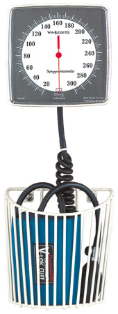 W.A. Baum Baumanometer Aneroid Sphygmomanometer Wall Mount 2-Tube Adult Size Arm - 0850NL