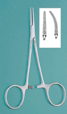 Miltex Hemostatic Forceps Halsted 5 Inch Floor Grade Ratchet Lock Finger Ring Handle Straight - EG7-2