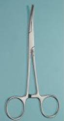 Miltex Forceps Kelly 5-1/2 Inch Floor Grade Stainless Steel NonSterile Ratchet Lock Finger Ring Handle Curved - EG7-38