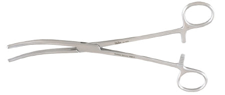 Miltex - Hysterectomy Forceps Pean 9 Inch Length OR Grade German Stainless Steel NonSterile Ratchet Lock Finger Ring Handle Curved Serrated Tip - 30-1805