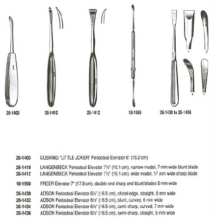 Miltex - Periosteal Elevator Adson 6-1/2 Inch Length OR Grade German Stainless Steel NonSterile - 26-1436