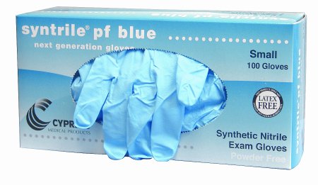 McKesson Medical Surgical syntrile pf blue Exam Glove Medium NonSterile Nitrile Standard Cuff Length Fully Textured Blue Not Chemo Approved - 27-24