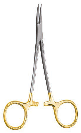 Miltex - Hemostatic Forceps 5-1/2 Inch Length OR Grade German Stainless Steel Finger Ring Handle Curved Smooth Sharp Pointed Tips - 29-850