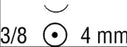 Monosof~Dermalon - Suture with Needle Nonabsorbable Uncoated Black Suture Monofilament Nylon Size 9 - 0 3 Inch Suture 1-Needle 4 mm Length 3/8 Circle Taper Point Needle - N-1603G