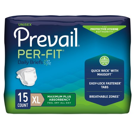 Prevail Per-Fit - Unisex Adult Incontinence Brief X-Large Disposable Heavy Absorbency - PF-014/1