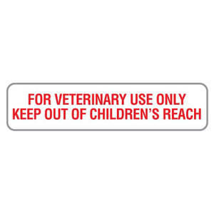 Tabbies Medication Instruction Labels, "White & Red - 1-5/8"W x 7/8"H, 500 per Roll - V-AN104