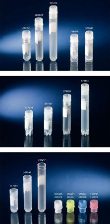 Fisher Scientific Nunc Cryogenic Tube Round Bottom, Star Foot Style Plain 12.5 X 49 mm 1.8 mL Without Color Coding Screw Cap Polypropylene Tube - 12565171N