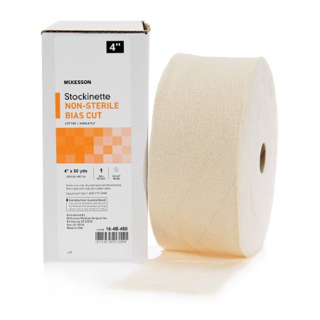McKesson McKesson Retainer Dressing Bias-Cut Stockinette Cotton 4 Inch X 50 Yard Size 1 - 16-4B-450