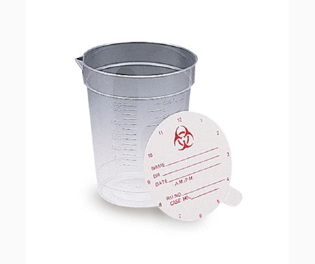 Medegen Medical Products LLC Vollrath Specimen Container with Pour Spout Polypropylene Paper Lid 192 mL (6.5 oz.) NonSterile - 4646