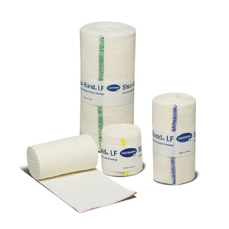 Shur-Band LF - Elastic Bandage 4 Inch X 10 Yard Double Length Standard Compression Single Hook and Loop Closure Natural NonSterile - 59570000