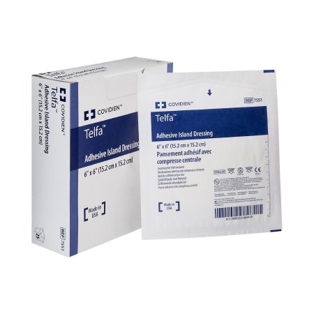 Telfa - Adhesive Dressing 6 X 6 Inch Nonwoven Square White Sterile - 7551