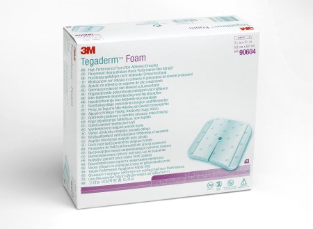 3M Tegaderm High Performance - Foam Dressing 3-1/2 X 3-1/2 Inch Fenestrated Square Non-Adhesive without Border Sterile - 90604
