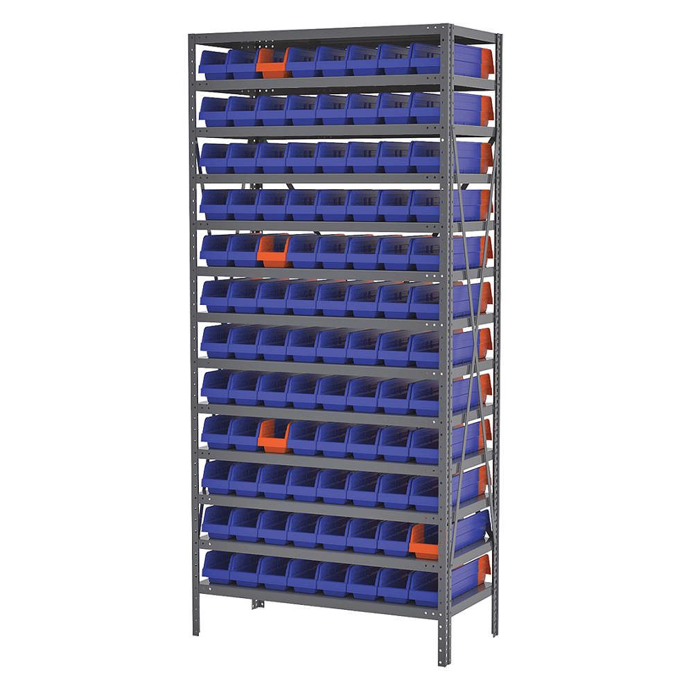 Akro-Mils SHELVING KIT, STEEL BIN 36448 96BINS 18"X36"X79" W/INDICATOR - AS187936448B