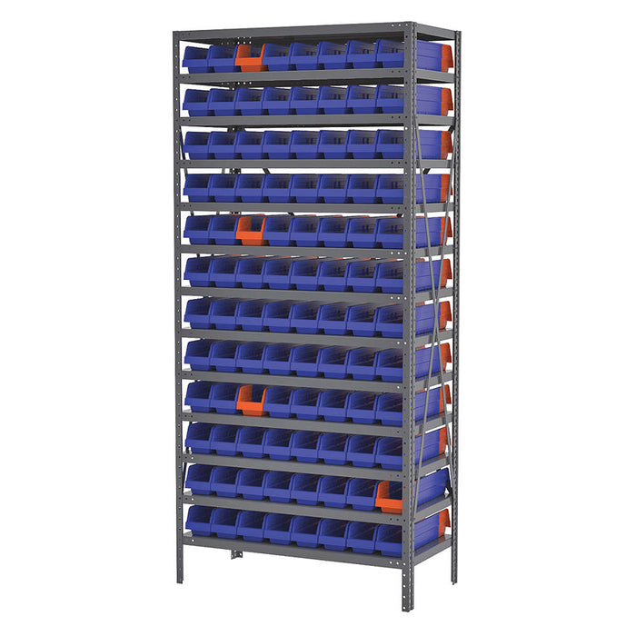 Akro-Mils SHELVING KIT, STEEL BIN 36448 96BINS 18"X36"X79" W/INDICATOR - AS187936448B