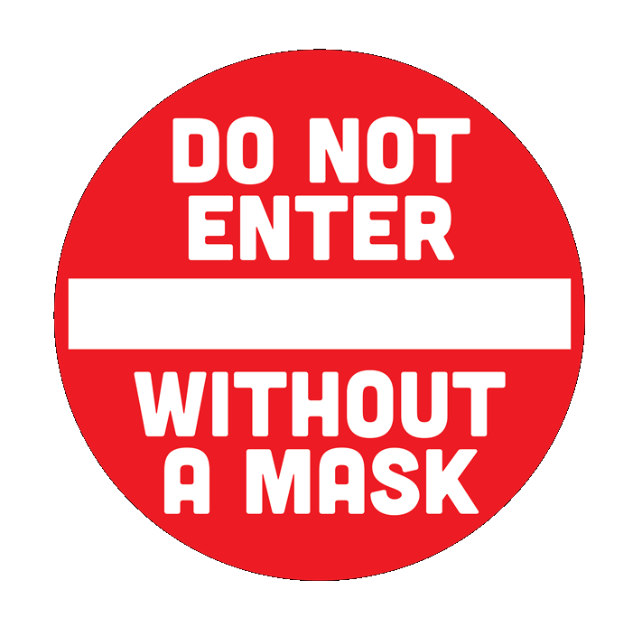 BeSafe Messaging Facilities Floor Decals - Red & White, 12" x 12", Pack of 6